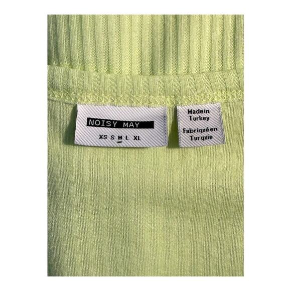 Noisy May Women's Medium Light Green Ribbed Button-Down Cardigan Sweater NWOT‎ - Picture 5 of 9